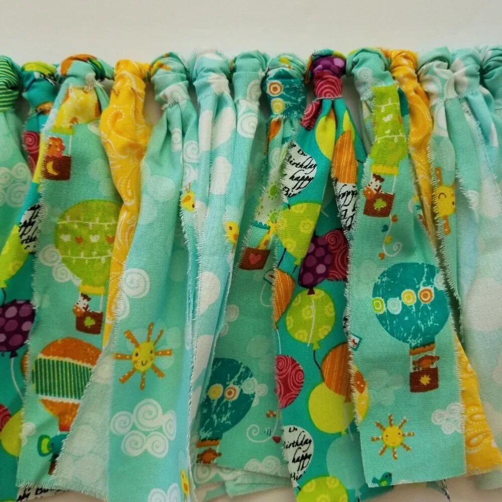 Fabric Banner Wall Hanging | Cubicle Decor, Fabric Garland | Hot Air Balloon | 7